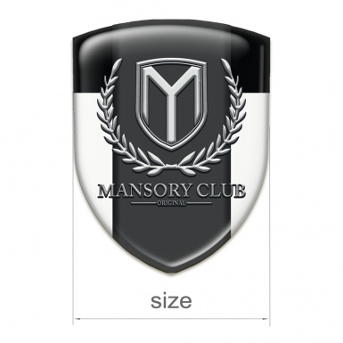 Mansory Self Adhesive Car logo Emblem White Black pattern 