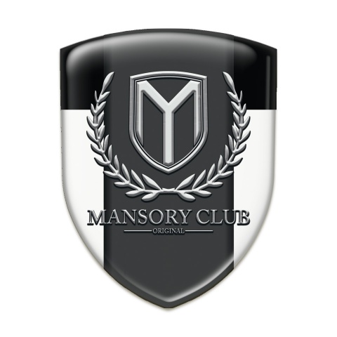 Mansory Self Adhesive Car logo Emblem White Black pattern 