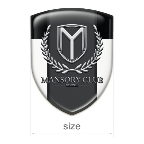 Mansory Self Adhesive Car logo Emblem White Black pattern 