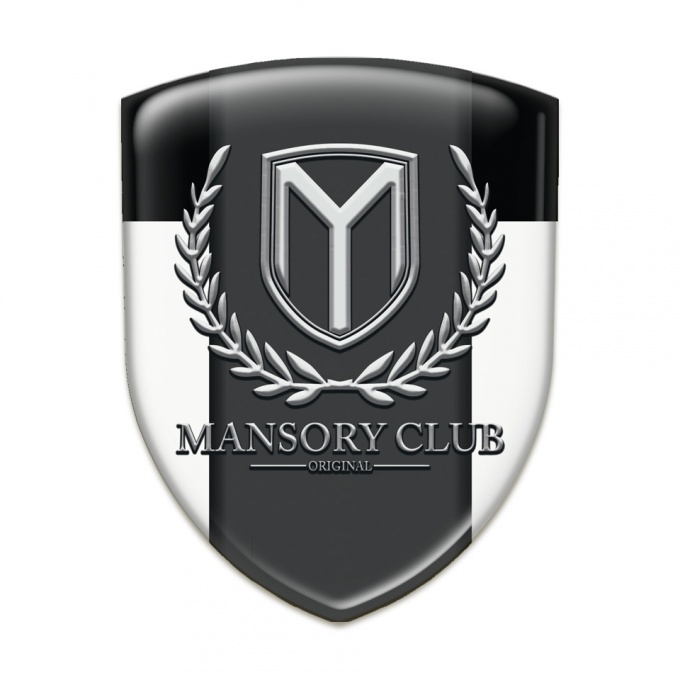 Mansory Self Adhesive Car logo Emblem White Black pattern 