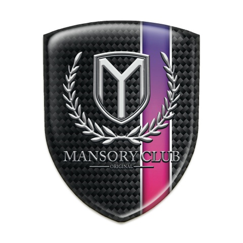 Mansory Tuning Badge Black with Purple Band Pattern 