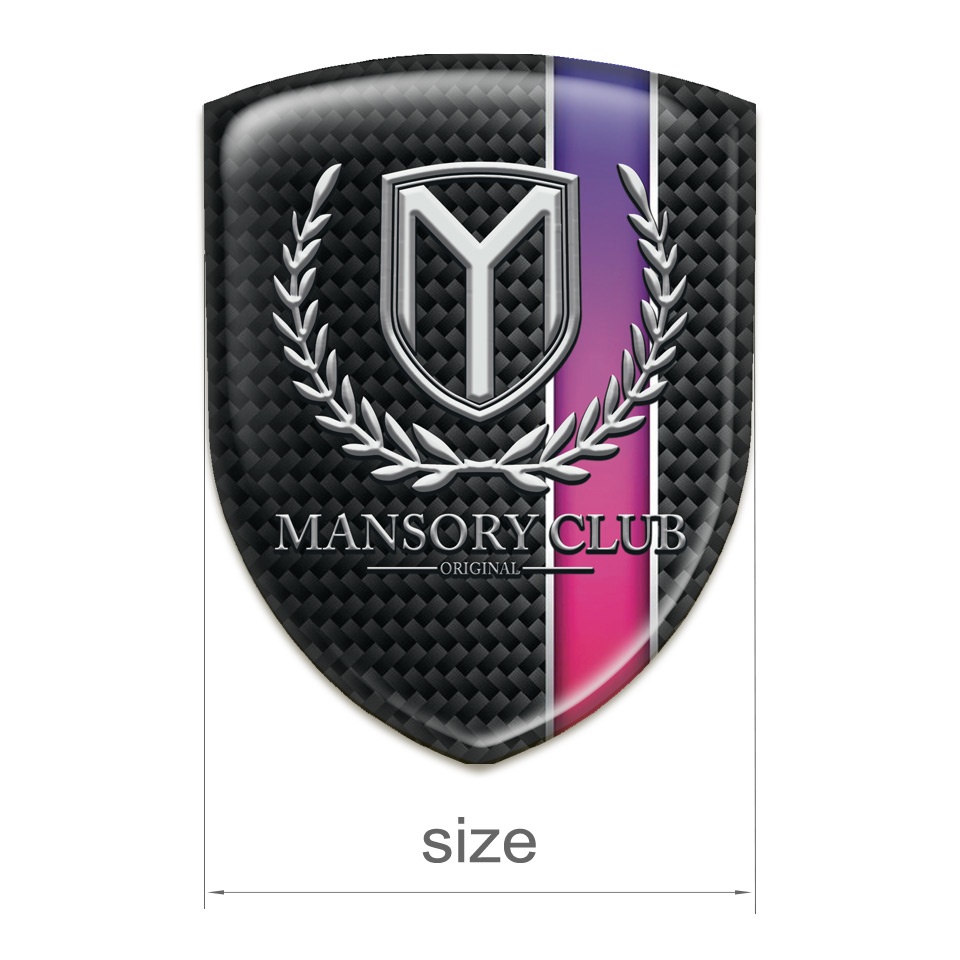 Mansory Tuning Badge Black with Purple Band Pattern | Domed Emblems ...