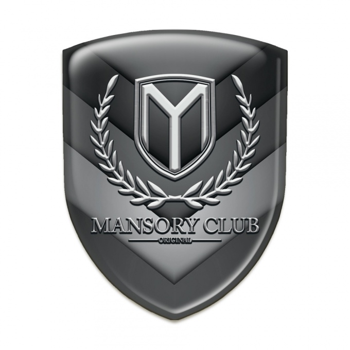 Mansory Silicone Badge GreyBlack V Shpe Oraments 