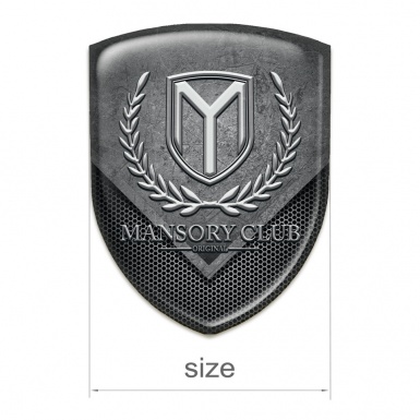 Mansory Self Adhesive Emblem Logo Scratched Stone with Mesh Pattern