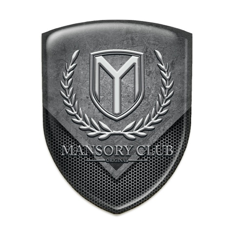 Mansory Self Adhesive Emblem Logo Scratched Stone with Mesh Pattern