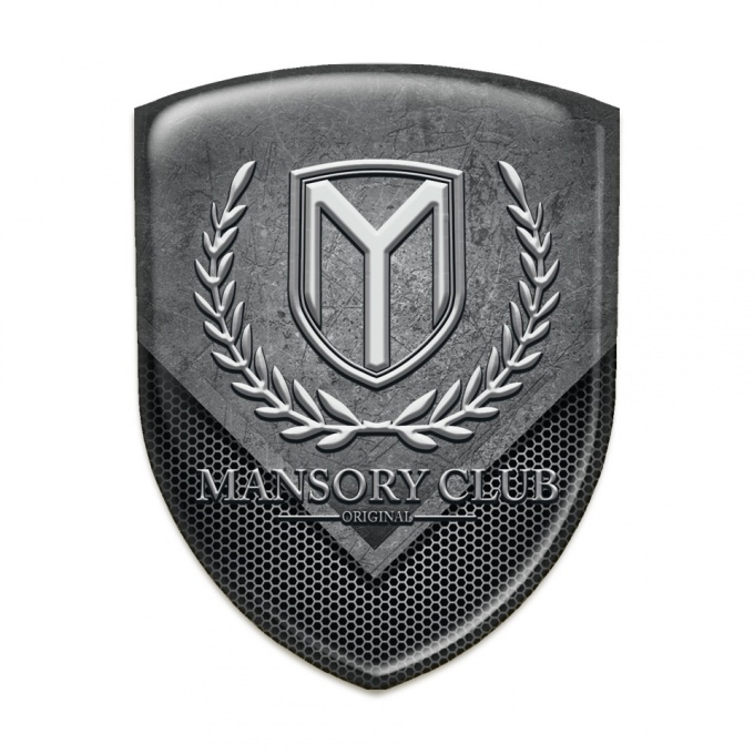 Mansory Self Adhesive Emblem Logo Scratched Stone with Mesh Pattern
