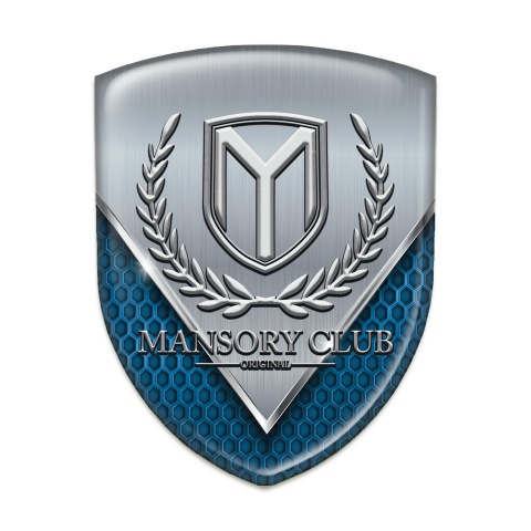 Mansory 3D Gel Emblem grey Blue Pattern 