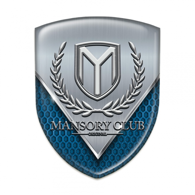 Mansory 3D Gel Emblem grey Blue Pattern 