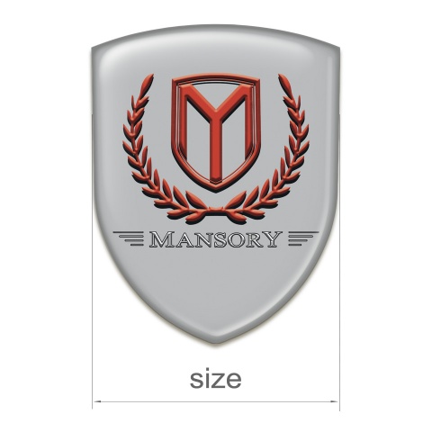 Mansory Car Interior Badge Grey Base Red Logo 