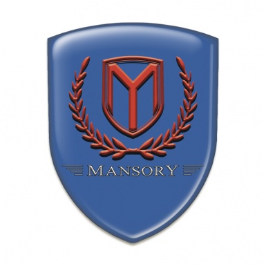 Mansory Silicone Badge Blue Base Red Logo