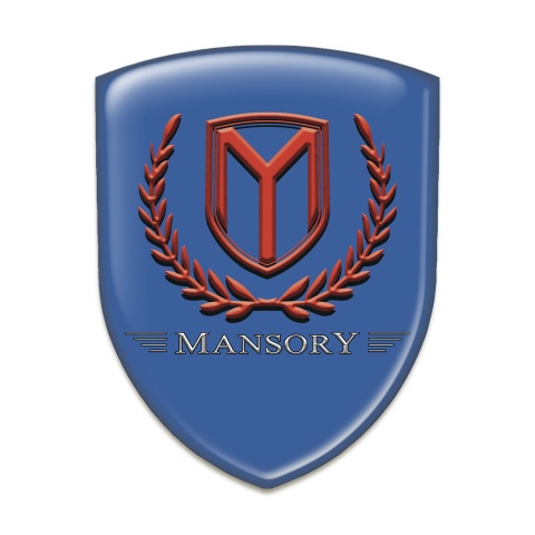 Mansory Silicone Badge Blue Base Red Logo