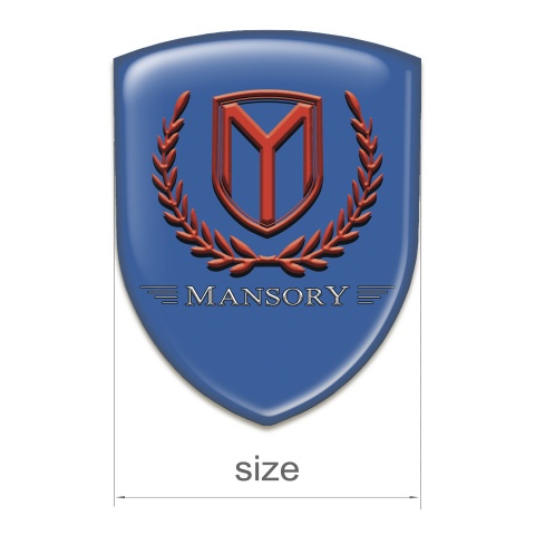 Mansory Silicone Badge Blue Base Red Logo