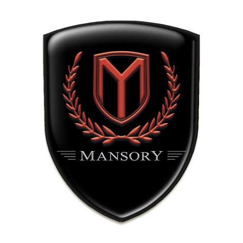 Mansory Auto Emblem Black Base Red Logo
