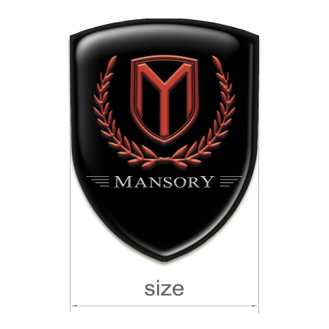 Mansory Auto Emblem Black Base Red Logo