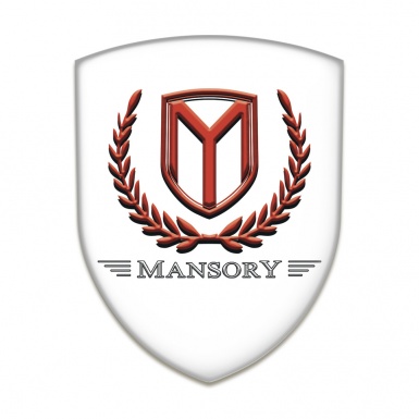 Mansory Logo Emblem White Base Red Logo 