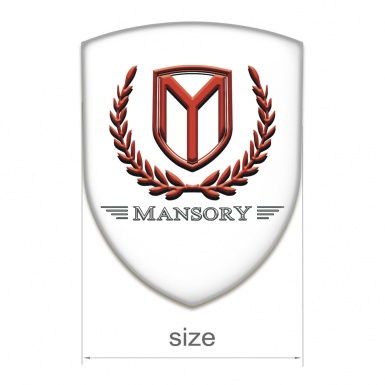 Mansory Logo Emblem White Base Red Logo 