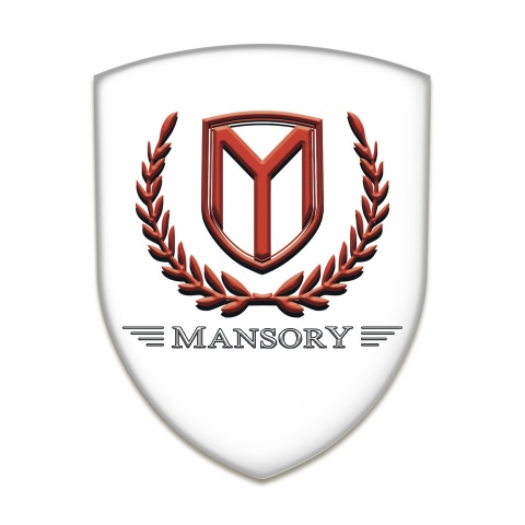 Mansory Logo Emblem White Base Red Logo 