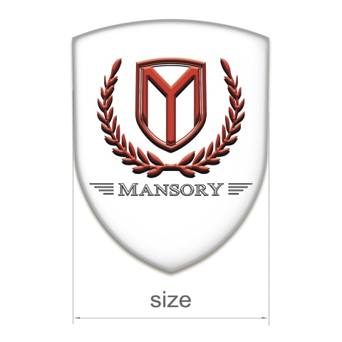 Mansory Logo Emblem White Base Red Logo 