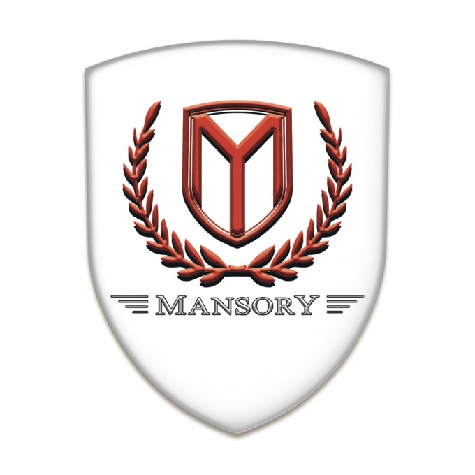 Mansory Logo Emblem White Base Red Logo 