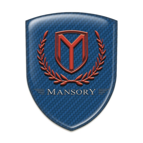Mansory Domed Emblem Blue carbon Red Logo 
