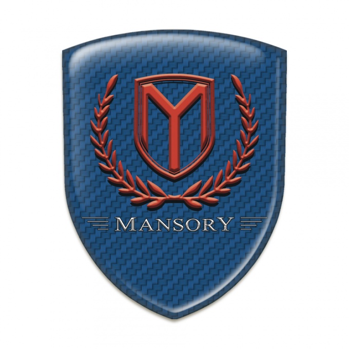 Mansory Domed Emblem Blue carbon Red Logo 