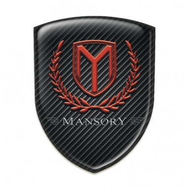 Mansory 3D Gel Emblem dark Carbon Red Logo 