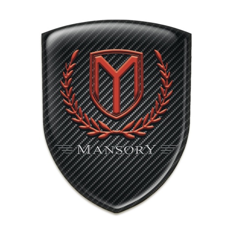 Mansory 3D Gel Emblem dark Carbon Red Logo 