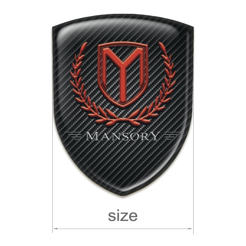 Mansory 3D Gel Emblem dark Carbon Red Logo 