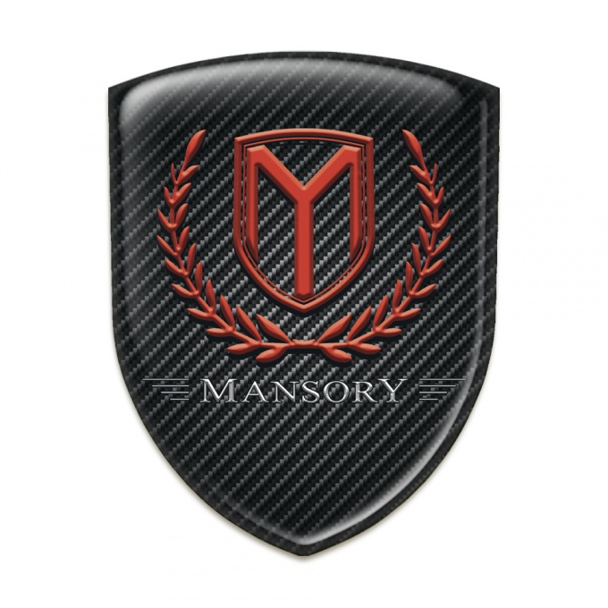 Mansory 3D Gel Emblem dark Carbon Red Logo 