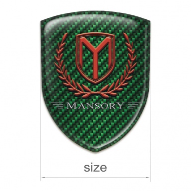 Mansory Emblem Exterior Green Carbon Red Logo 