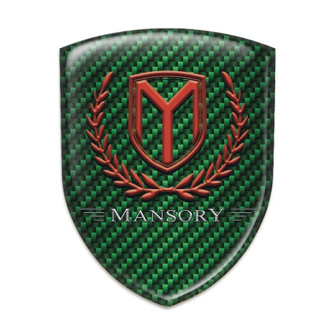 Mansory Emblem Exterior Green Carbon Red Logo 