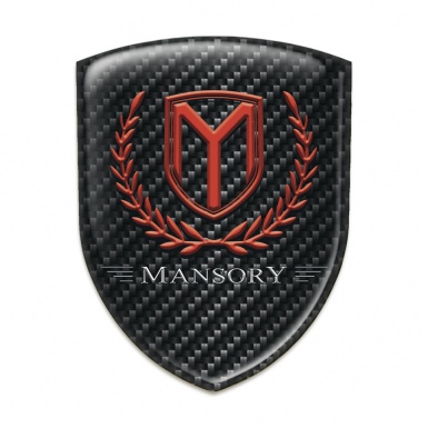 Mansory Emblem Interior Black Fibers with Red Logo 
