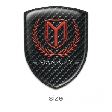 Mansory Emblem Interior Black Fibers with Red Logo 