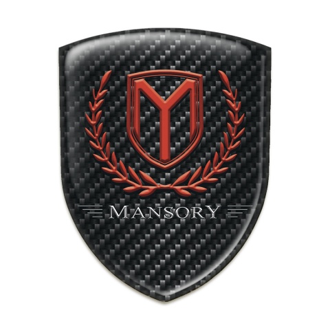 Mansory Emblem Interior Black Fibers with Red Logo 