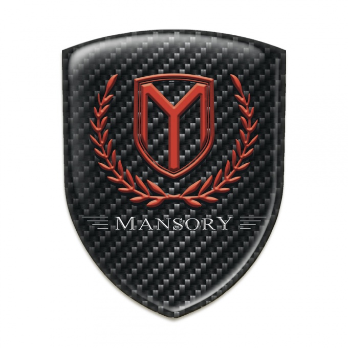 Mansory Emblem Interior Black Fibers with Red Logo 