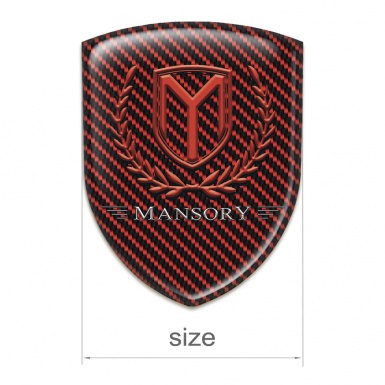 Mansory Tuning Badge Red carbon Red Logo 