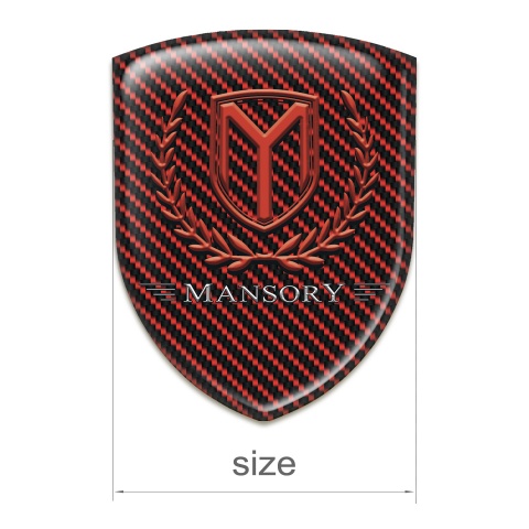 Mansory Tuning Badge Red carbon Red Logo 
