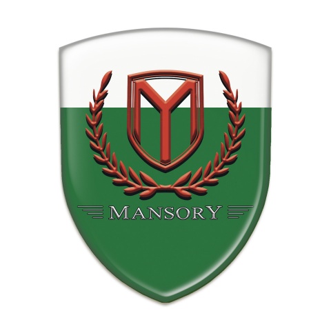 Mansory Car Interior Badge Green White base Red Logo 