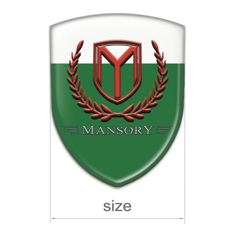 Mansory Car Interior Badge Green White base Red Logo 