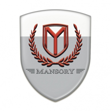 Mansory Silicone Badge Grey White Base Red Logo