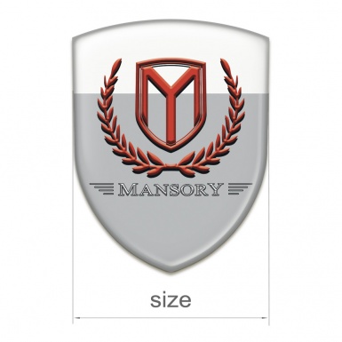 Mansory Silicone Badge Grey White Base Red Logo