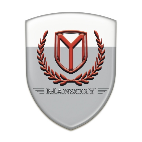 Mansory Silicone Badge Grey White Base Red Logo