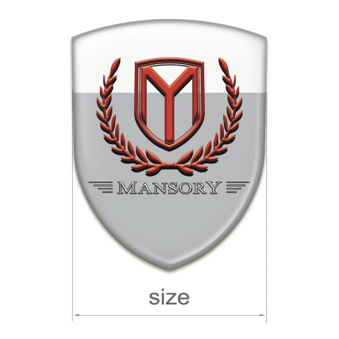 Mansory Silicone Badge Grey White Base Red Logo