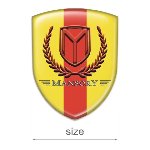 Mansory Logo Emblem Yellow with Red band and Red Logo 