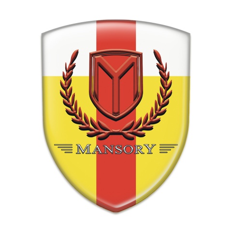 Mansory Silicone Emblem Yellow White with Red Band and Red Logo
