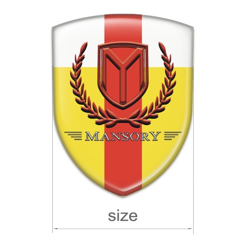 Mansory Silicone Emblem Yellow White with Red Band and Red Logo
