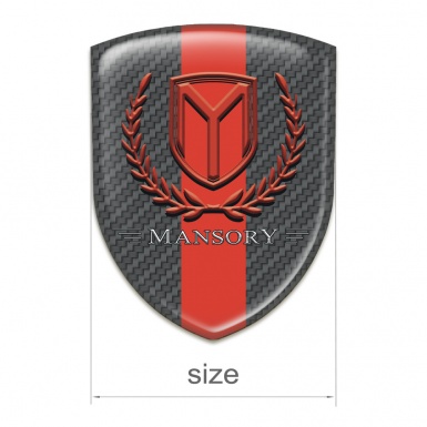 Mansory Emblem Interior Dark Grey Carbon with Red band 