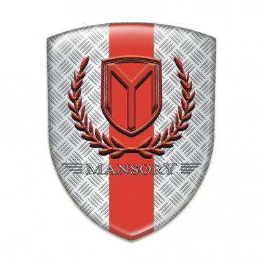 Mansory Tuning Badge Mesh Effect with Red Band and Red Logo 