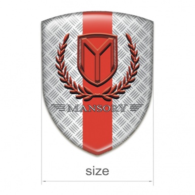 Mansory Tuning Badge Mesh Effect with Red Band and Red Logo 
