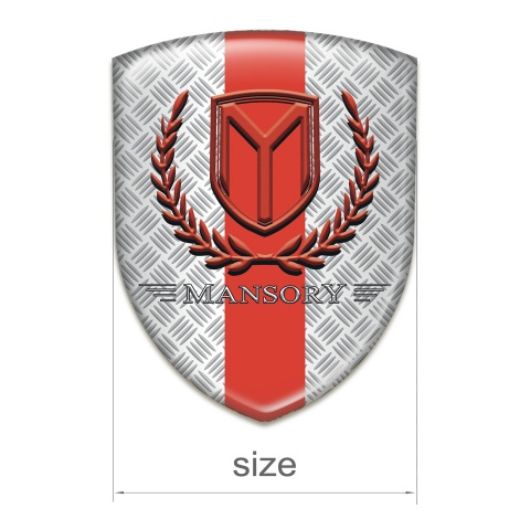Mansory Tuning Badge Mesh Effect with Red Band and Red Logo 